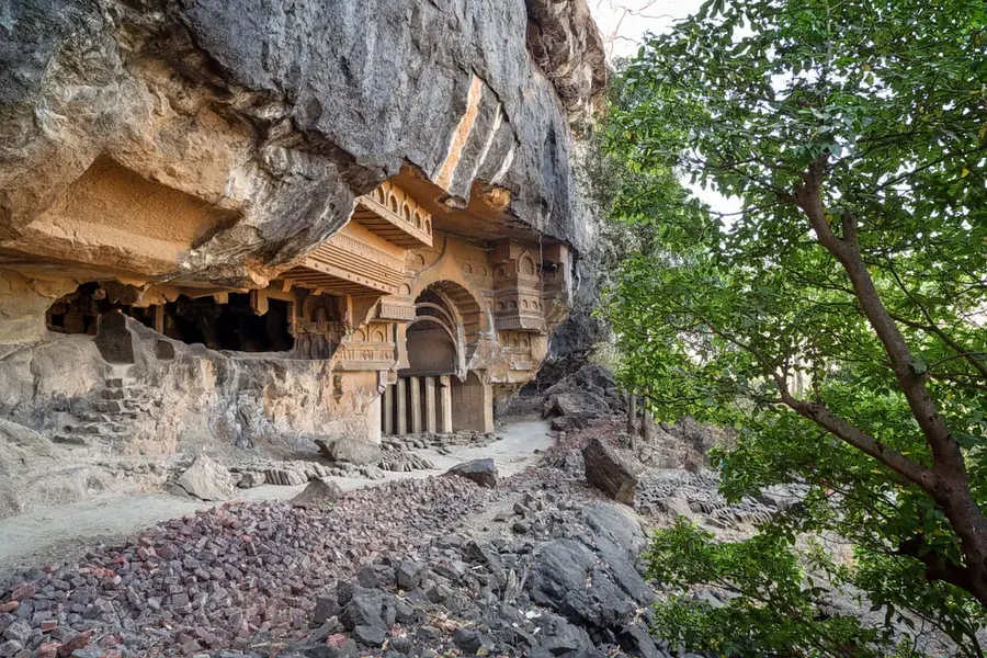 Bahiri Cave and the surrounding Sahyadri cliffs near Karjat
