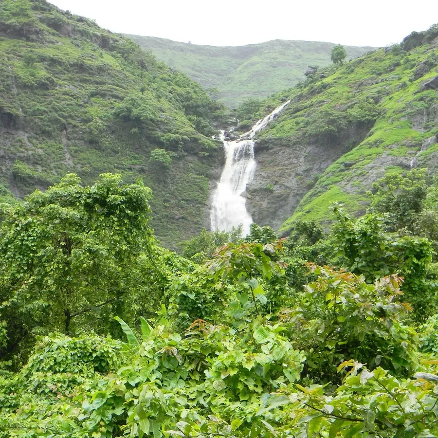 Bhivpuri Waterfall in the hills near Karjat during the monsoon