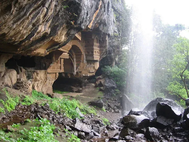 The rock-cut Kondana Caves near Karjat