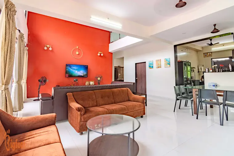 Living and dining area at Hideaway Villa, Karjat